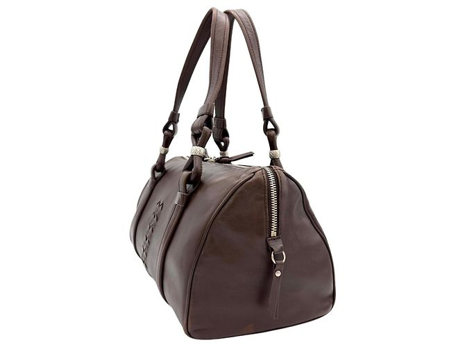 Borsa a mano Mini Boston Intrecciato Bottega Veneta Marrone - vista 2