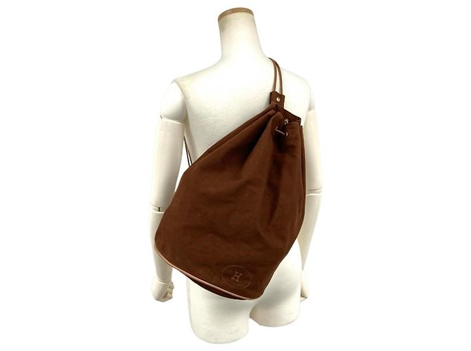 Hermès Borsa a tracolla Hermes Polochon Mimil GM Marrone - vista 9