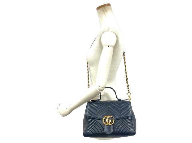 Borsa a tracolla Gucci GG Marmont Small Nero - vista 10