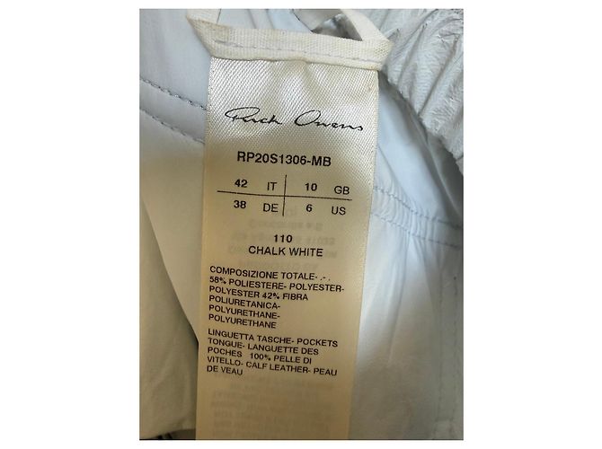 Rick Owens TECUATL Cargo-Hose Weiß - Ansicht 6
