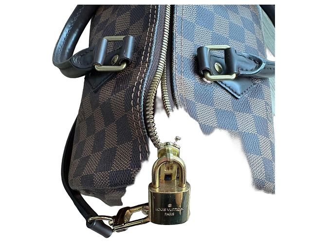 Borsa a mano Louis Vuitton Speedy 30 Damier Ebene Marrone - vista 2