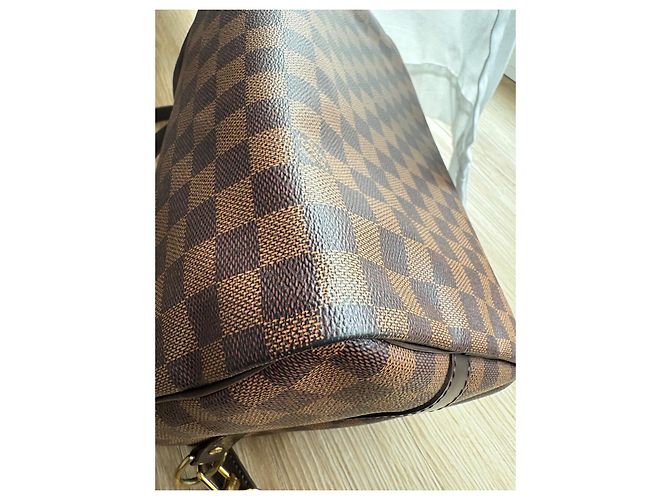 Borsa a mano Louis Vuitton Speedy 30 Damier Ebene Marrone - vista 7