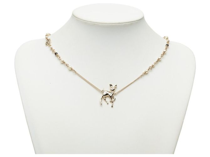Chanel Coco Mark Halskette mit Bambi-Rehmotiv Golden - Ansicht 5