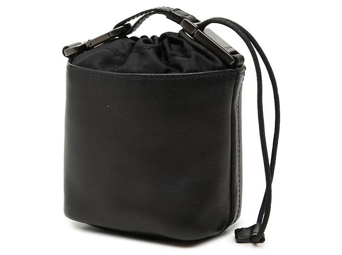 Bolsa Pouch com cordão e placa de logo Triangle Prada Preto - vista 2
