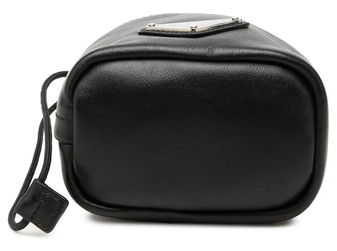 Bolsa Pouch com cordão e placa de logo Triangle Prada Preto - vista 3
