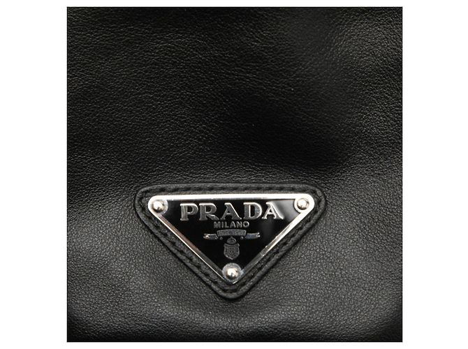 Bolsa Pouch com cordão e placa de logo Triangle Prada Preto - vista 5