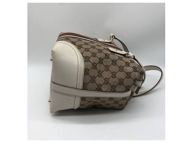 Gucci Treasure Boston GG Canvas and leather Medium Beige - vista 5