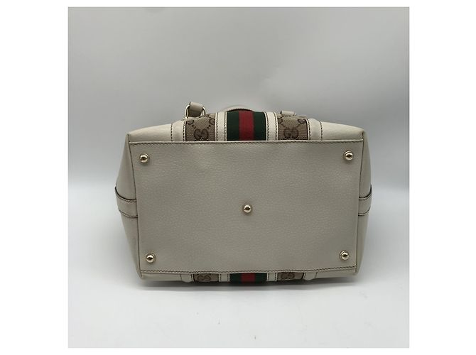 Gucci Treasure Boston GG Canvas and leather Medium Beige - vista 7