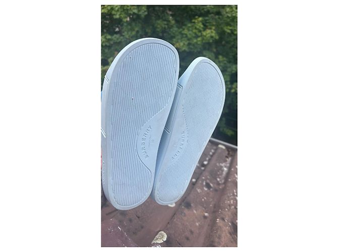 Ciabatte Burberry da donna in gomma Bianco Blu - vista 10