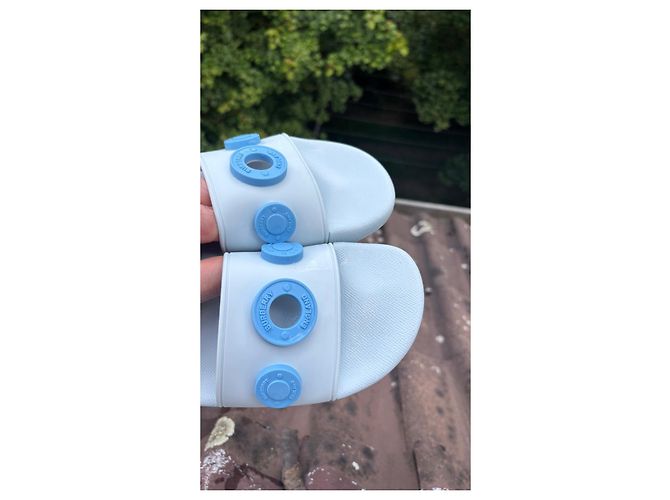 Ciabatte Burberry da donna in gomma Bianco Blu - vista 7