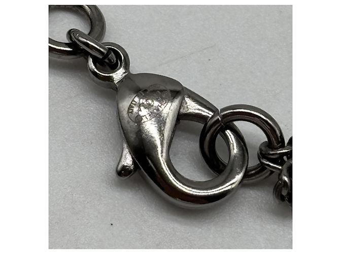 Pendente Cuore CC Chanel in resina impreziosita da metallo e cristalli 60 cm Argento - vista 4