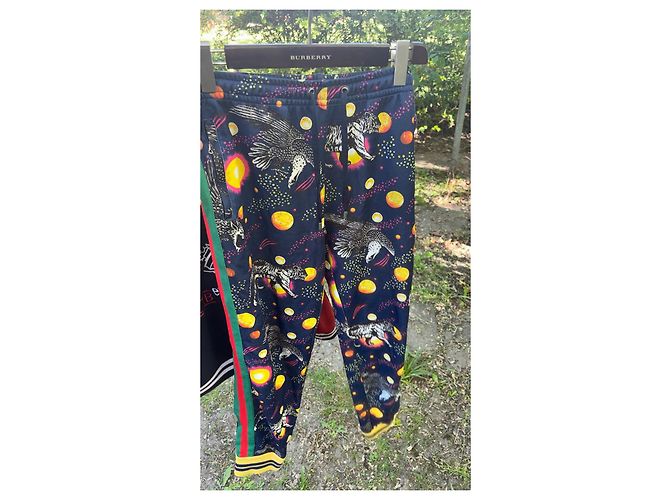 Gucci Men's jogging pants with eagle and tiger print Red Multiple colors Green Dark blue - view 10