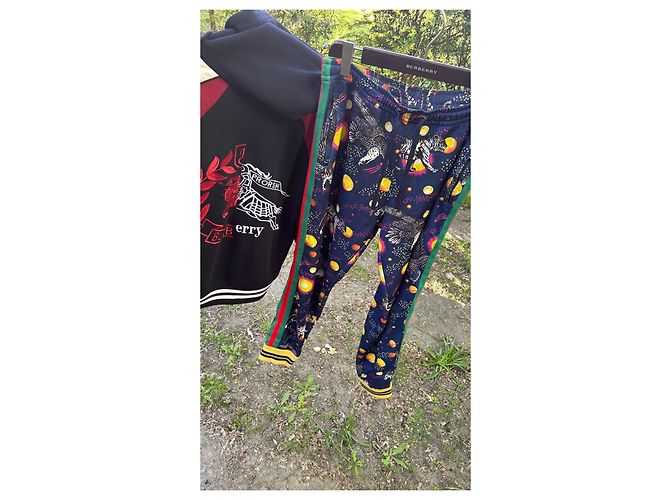 Gucci Men's jogging pants with eagle and tiger print Red Multiple colors Green Dark blue - view 2