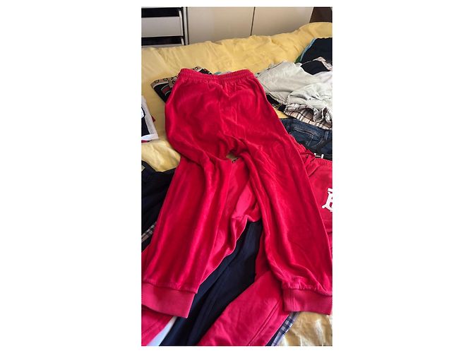 Burberry Jogginghose Rot Velours mit Regenbogen-Logo - Ansicht 3
