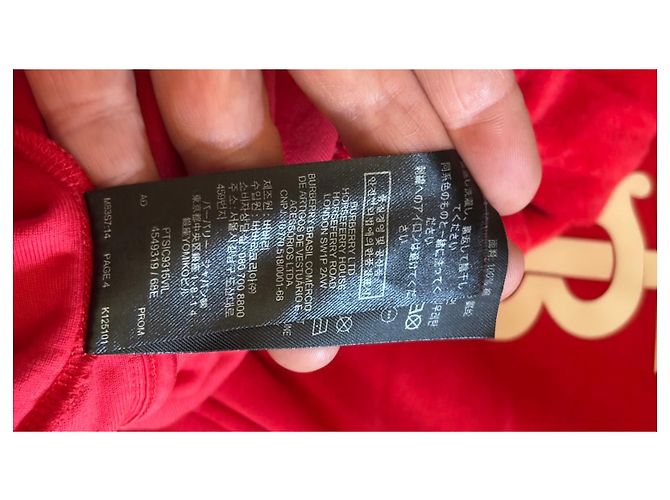 Burberry Jogginghose Rot Velours mit Regenbogen-Logo - Ansicht 4