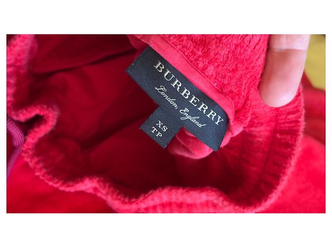 Burberry Jogginghose Rot Velours mit Regenbogen-Logo - Ansicht 9