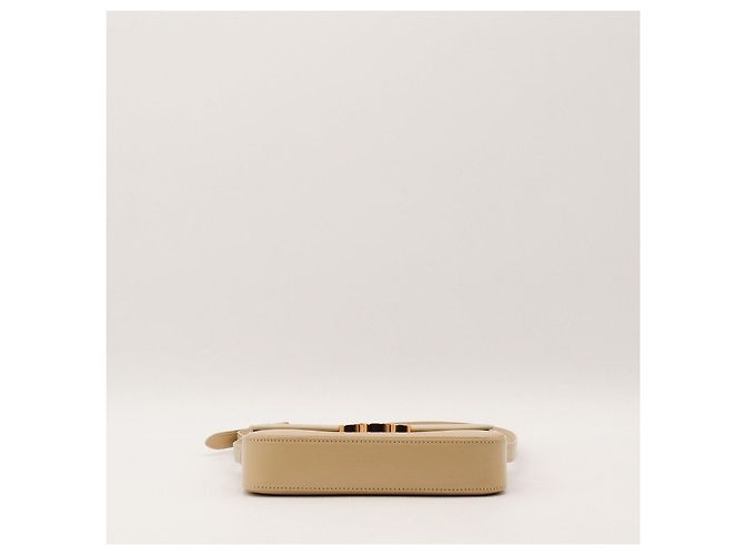 Céline Borsa a tracolla Triomphe in pelle di vitello liscia Beige - vista 5
