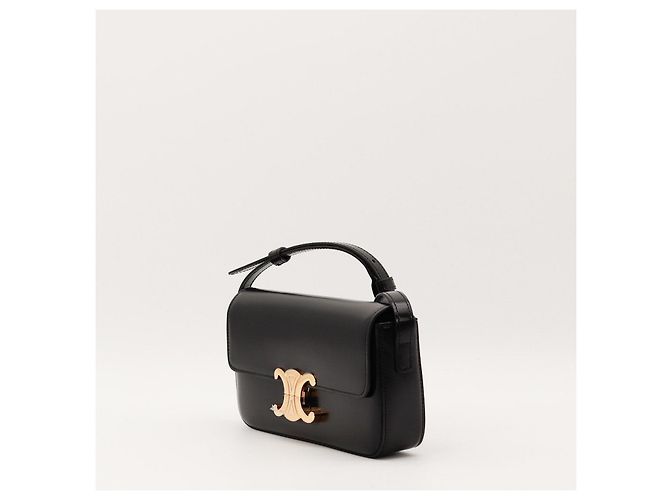 Céline Borsa a tracolla Celine Triomphe in pelle di vitello liscia nera Nero - vista 2