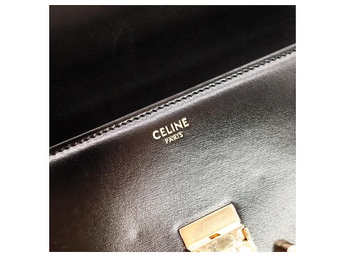 Céline Borsa a tracolla Celine Triomphe in pelle di vitello liscia nera Nero - vista 9