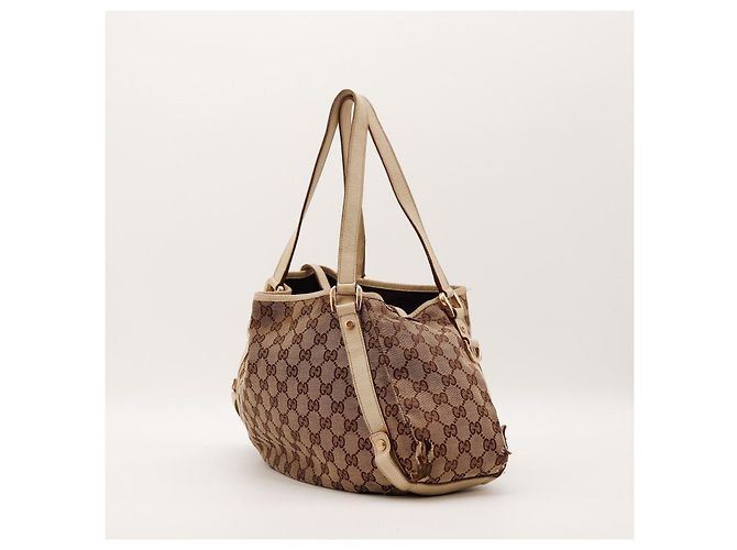 Gucci Schultertasche aus Monogramm-Canvas Braun Beige - Ansicht 2