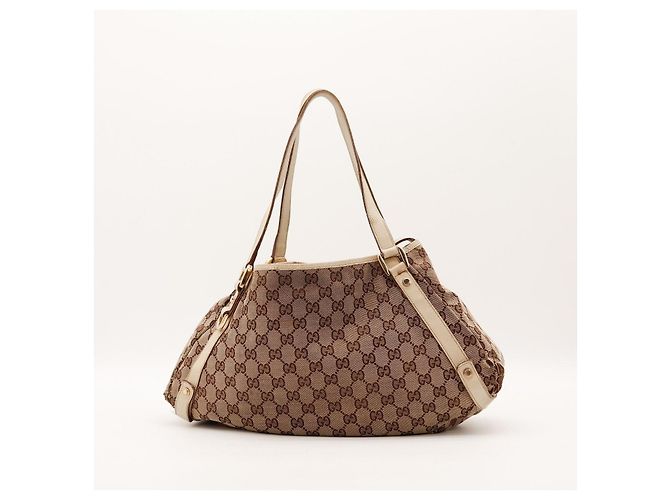 Gucci Schultertasche aus Monogramm-Canvas Braun Beige - Ansicht 3