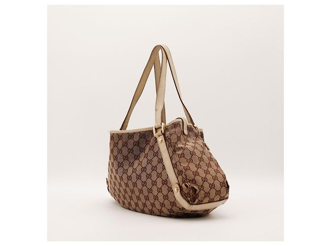 Gucci Schultertasche aus Monogramm-Canvas Braun Beige - Ansicht 4
