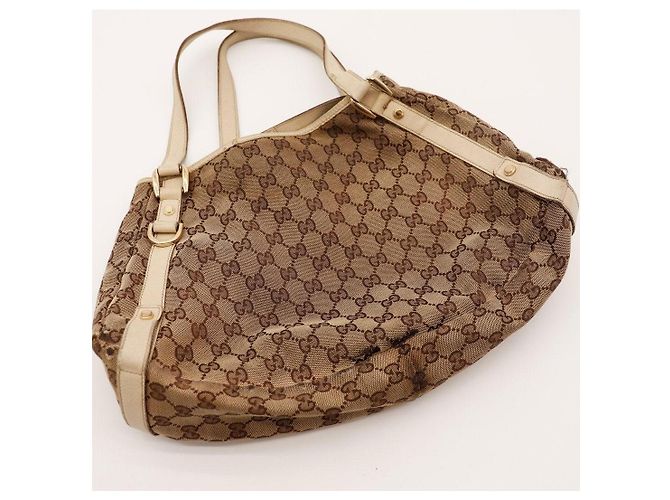 Gucci Schultertasche aus Monogramm-Canvas Braun Beige - Ansicht 6