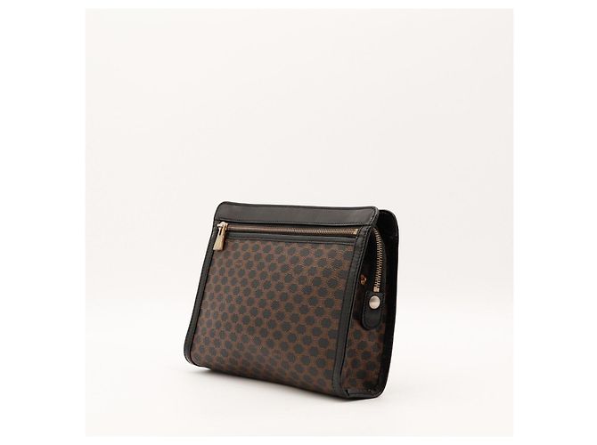 Céline Pouch Celine Triomphe Canvas Marrone Nero - vista 2