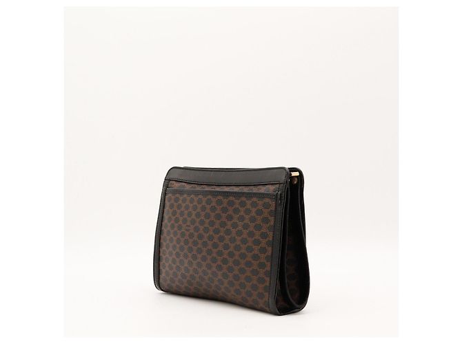 Céline Pouch Celine Triomphe Canvas Marrone Nero - vista 4