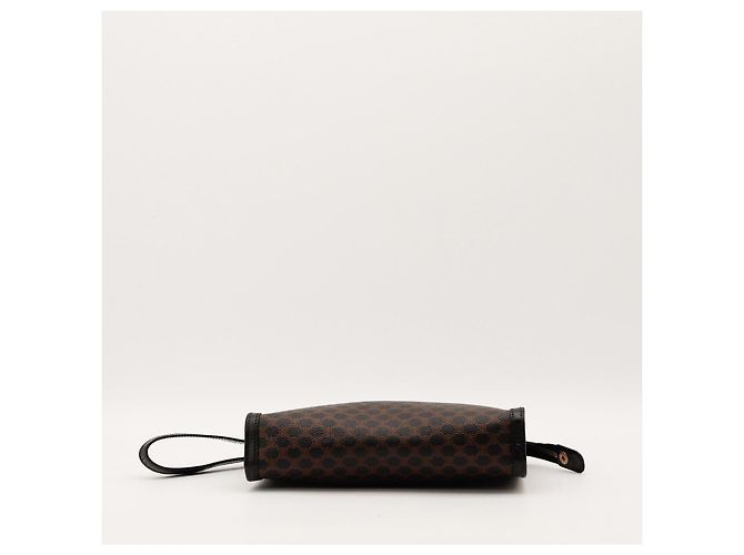 Céline Pouch Celine Triomphe Canvas Marrone Nero - vista 5