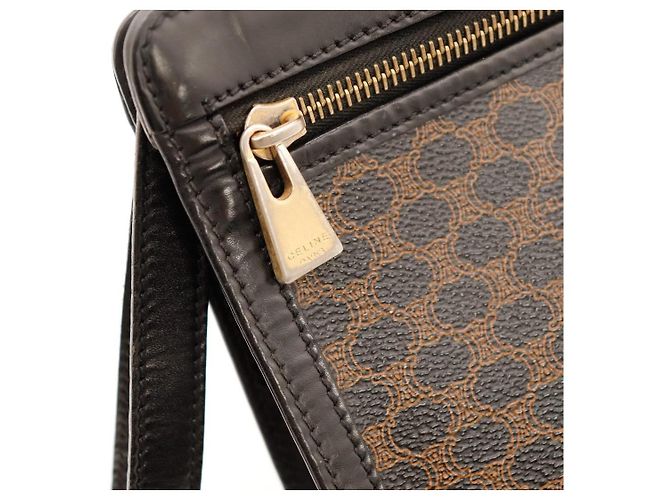 Céline Pouch Celine Triomphe Canvas Marrone Nero - vista 7