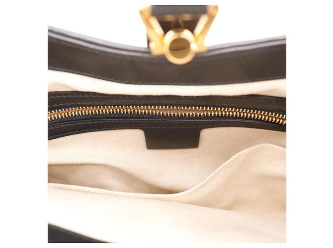 Borsa hobo Gucci Jackie 1961 Small in paglia e pelle Marrone Nero - vista 8