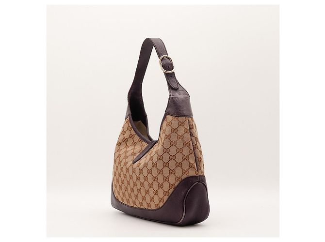 Borsa Hobo Gucci Jackie GG Canvas Medium Marrone Beige - vista 4