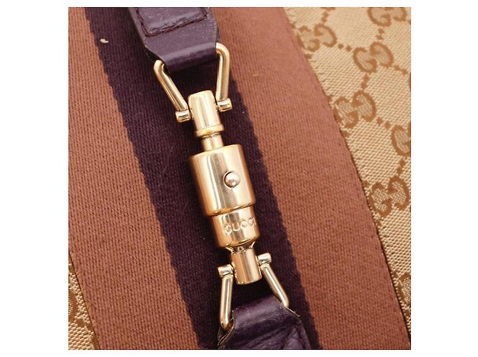 Borsa Hobo Gucci Jackie GG Canvas Medium Marrone Beige - vista 7