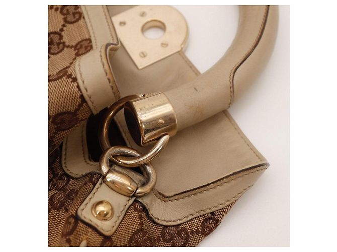 Borsa Hobo Gucci in tela monogram Marrone Beige - vista 10