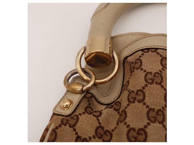 Borsa Hobo Gucci in tela monogram Marrone Beige - vista 11