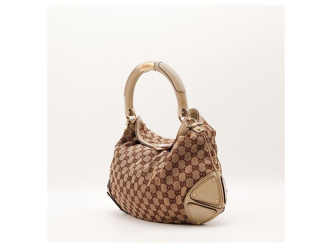 Borsa Hobo Gucci in tela monogram Marrone Beige - vista 2