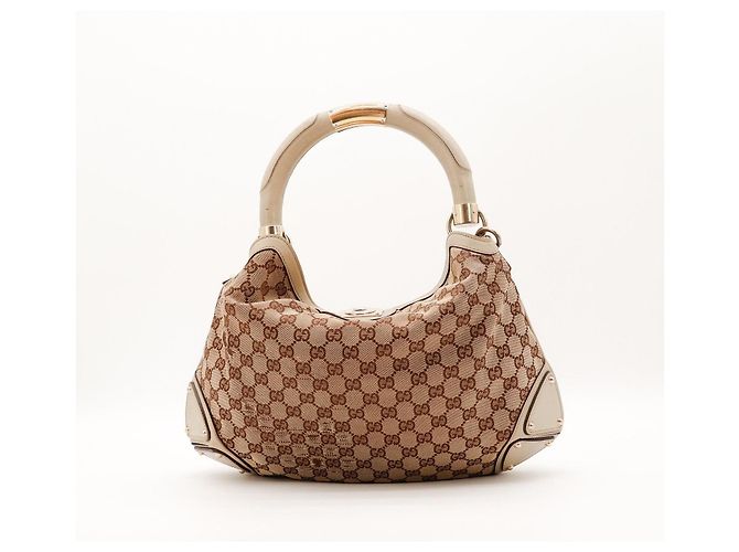 Borsa Hobo Gucci in tela monogram Marrone Beige - vista 3