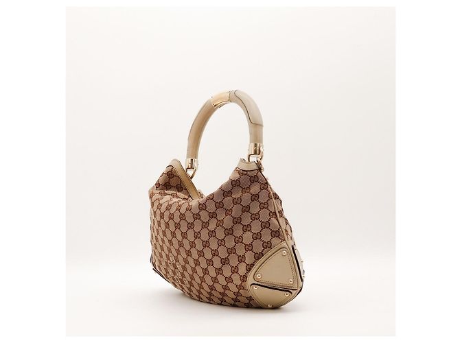 Borsa Hobo Gucci in tela monogram Marrone Beige - vista 4