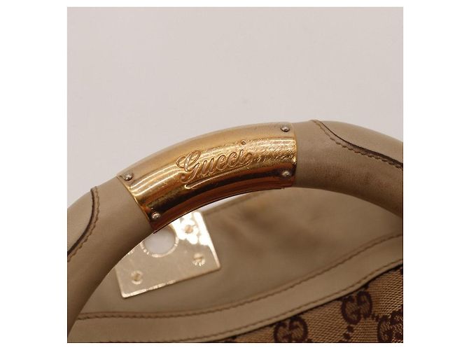 Borsa Hobo Gucci in tela monogram Marrone Beige - vista 7