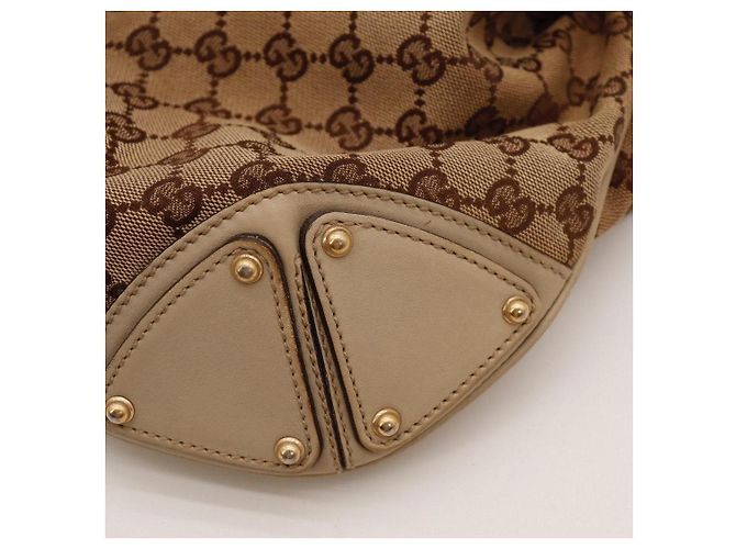 Borsa Hobo Gucci in tela monogram Marrone Beige - vista 9