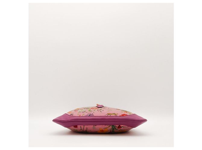 Borsa hobo Gucci con stampa floreale Rosa D'oro Porpora - vista 5