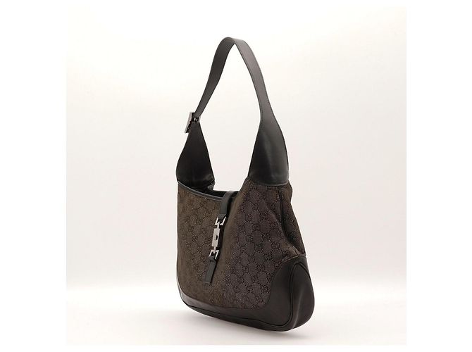 Borsa Hobo Gucci Jackie in tela GG Marrone - vista 2