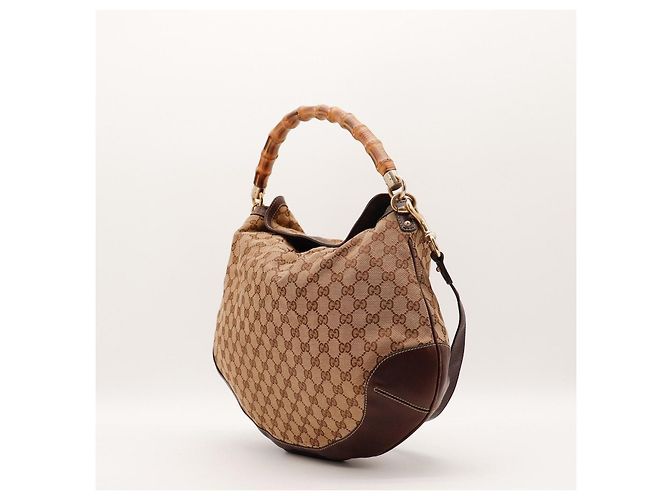 Bamboo Borsa Hobo Gucci Monogram con manico in bambù Marrone Monogramma - vista 2