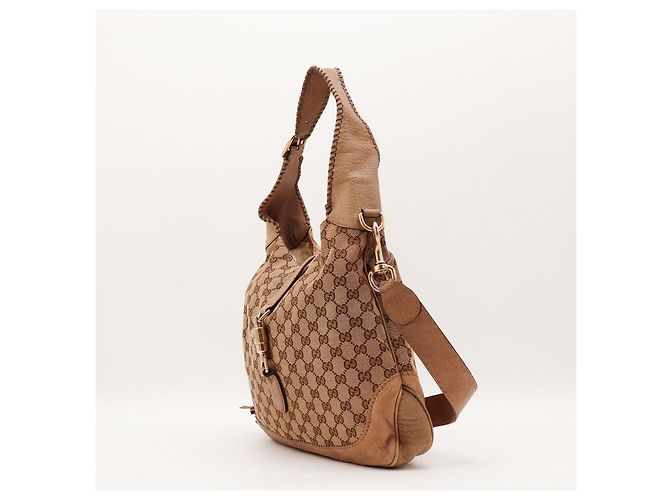 Bamboo Borsa Hobo Gucci in tela monogram con nappina in bambù Marrone - vista 2