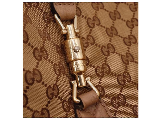 Bamboo Borsa Hobo Gucci in tela monogram con nappina in bambù Marrone - vista 7