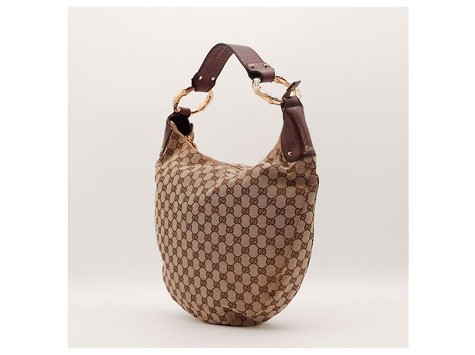 Borsa Hobo Gucci in tela monogramma Marrone - vista 2