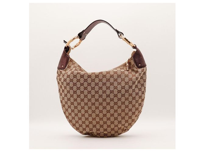 Borsa Hobo Gucci in tela monogramma Marrone - vista 3