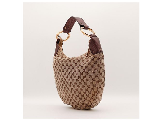 Borsa Hobo Gucci in tela monogramma Marrone - vista 4