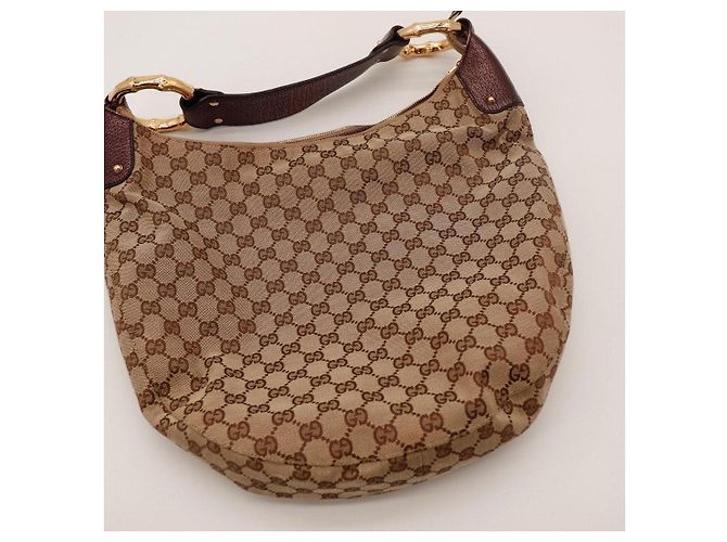 Borsa Hobo Gucci in tela monogramma Marrone - vista 6